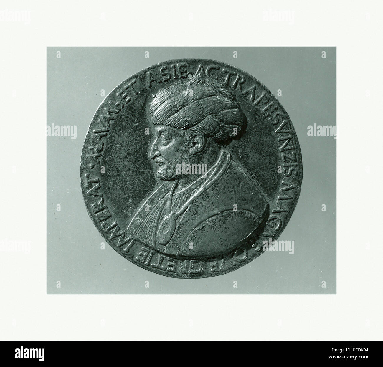 Medal: Sultan Mehmed II, Bertoldo di Giovanni, model 1480 (old aftercast Stock Photo