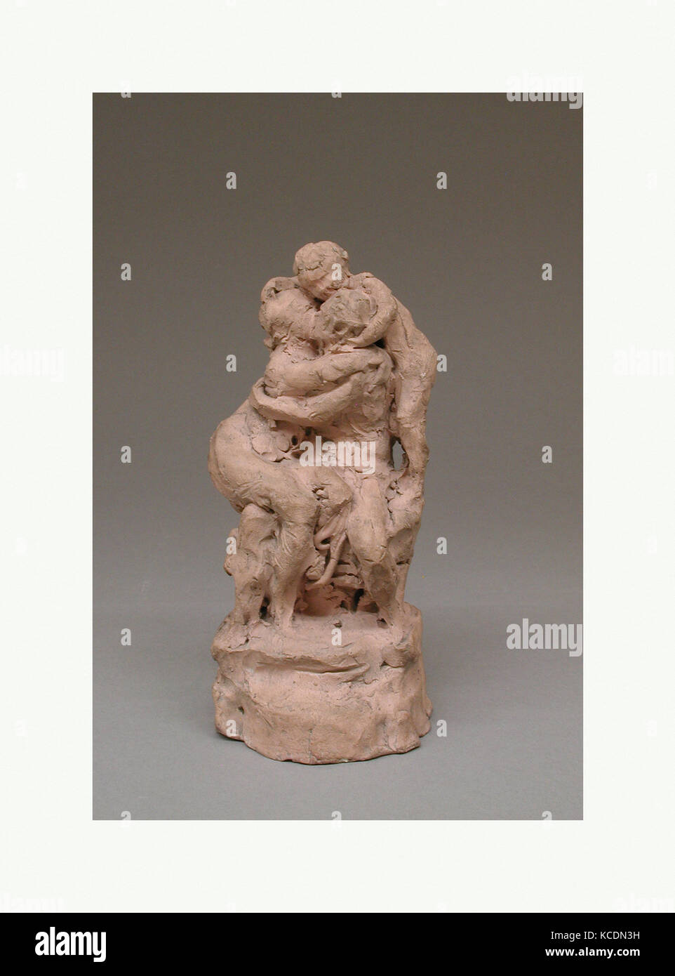 Le Trait d’Union, June 1872, French, Paris, Terracotta, Overall (confirmed): 7 15/16 x 3 11/16 x 3 9/16 in. (20.2 x 9.4 x 9 cm Stock Photo