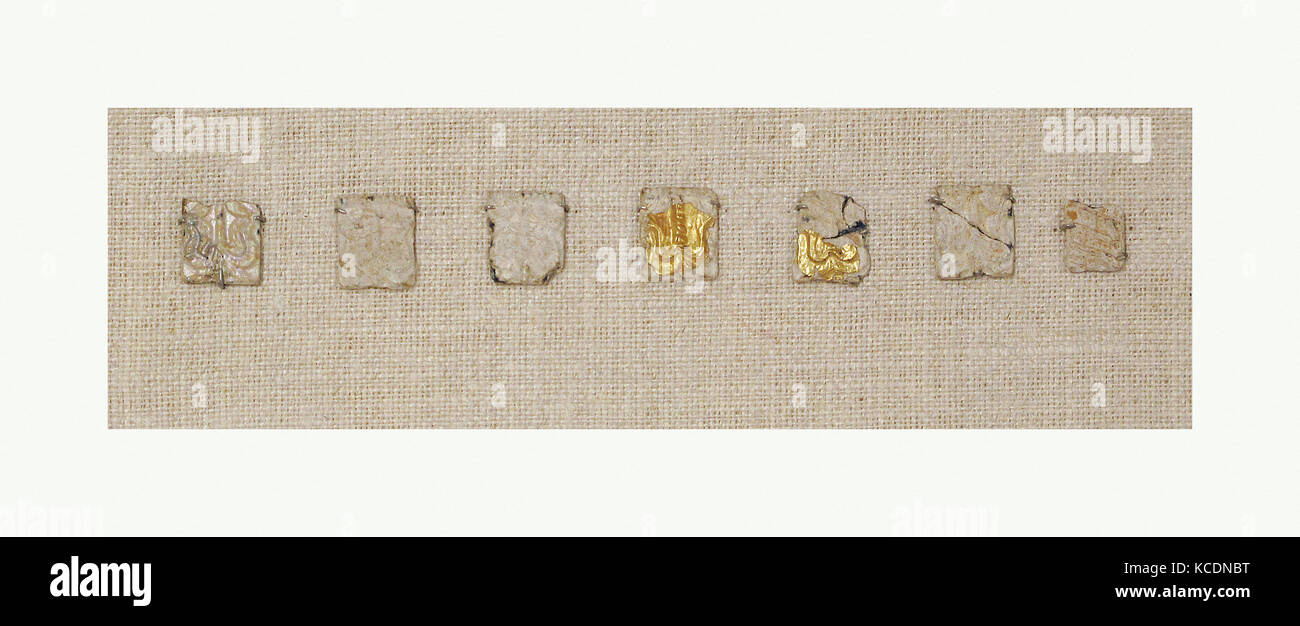 Glass ornaments with gold leaf overlay, ca. 1370–1200 B.C Stock Photo
