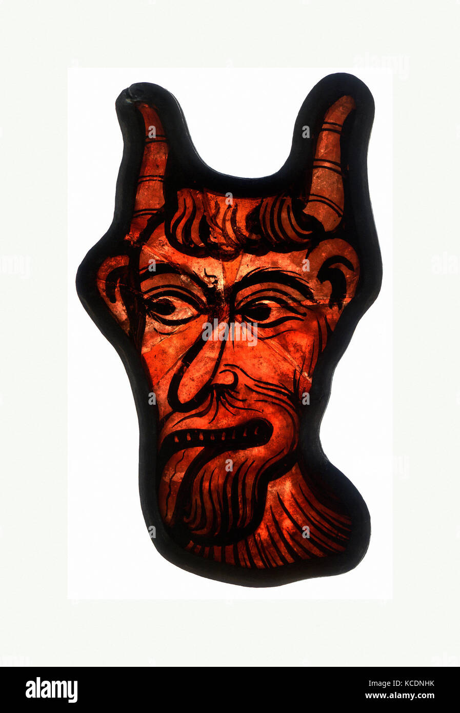 Glass Fragment, 12001215, French, Potmetal glass, vitreous paint