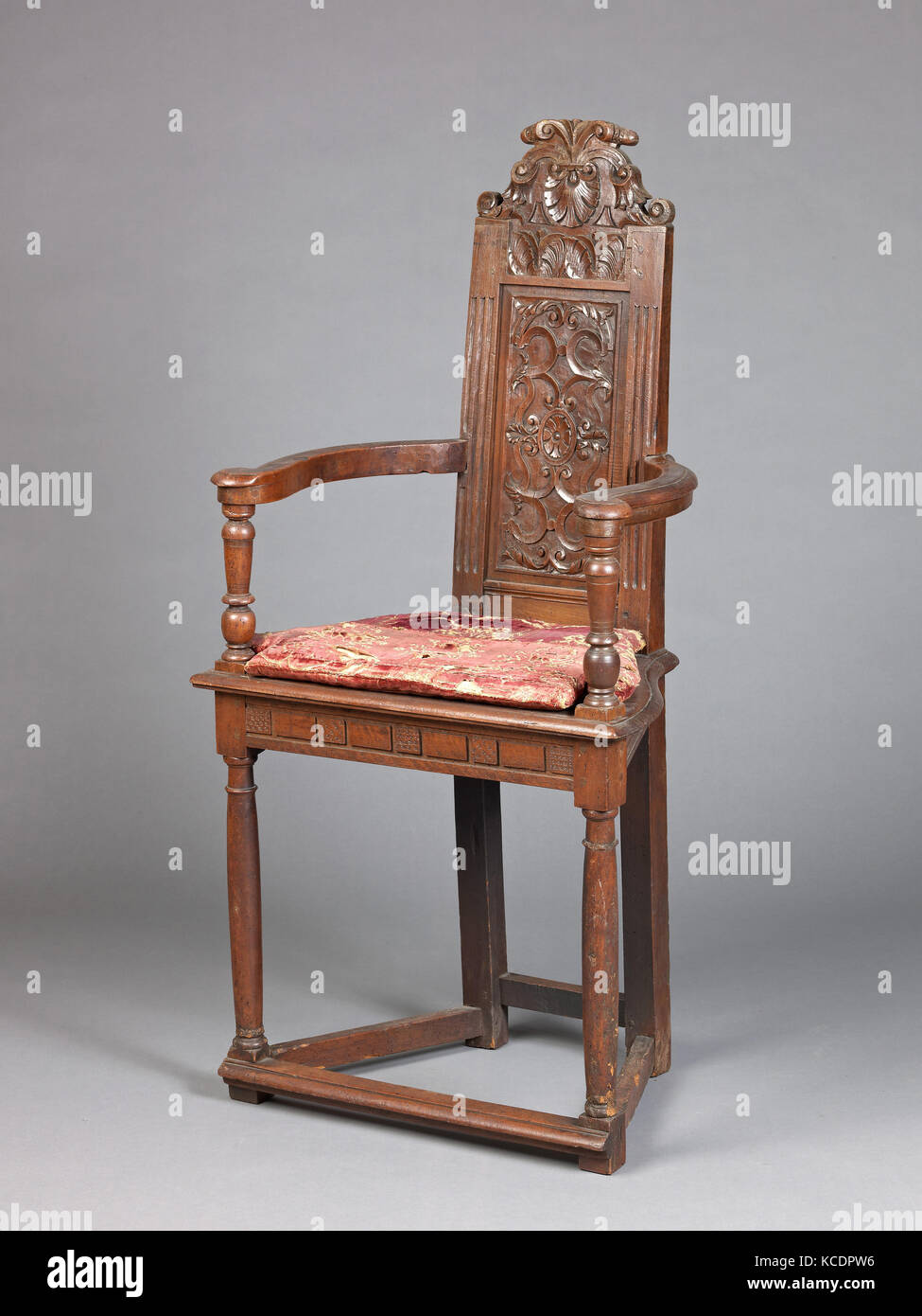 Armchair (caquetoire), second half 16th century and 19th century Stock Photo