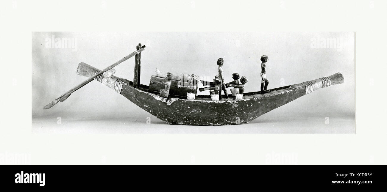 Model Boat, Middle Kingdom, Dynasty 11, ca. 2030–1640 B.C., From Egypt, Upper Egypt, Thebes, Deir el-Bahri, Tomb TT 312, 1922–23 Stock Photo