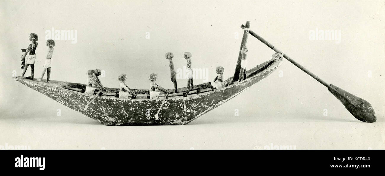 Model Boat, Middle Kingdom, Dynasty 11, ca. 2030–1640 B.C., From Egypt, Upper Egypt, Thebes, Deir el-Bahri, Tomb TT 312, 1922–23 Stock Photo