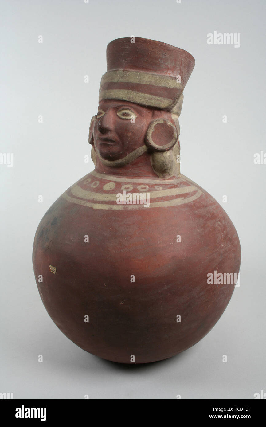 Vessel with Head Neck, 4th6th century, Peru, Moche, Ceramic, Height