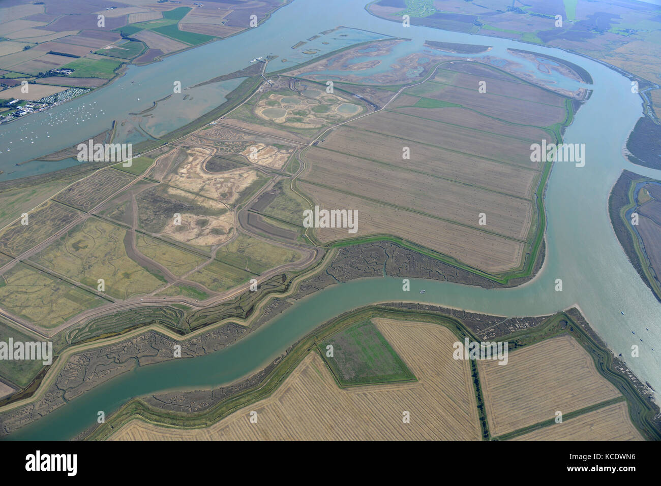 Wallasea island Essex Aerial Stock Photo Alamy