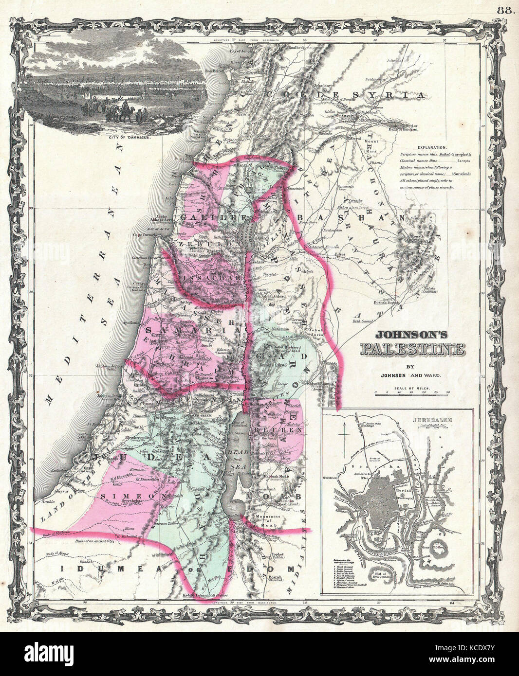 Johnson, Map of Palestine, Israel, Holy Land Stock Photo