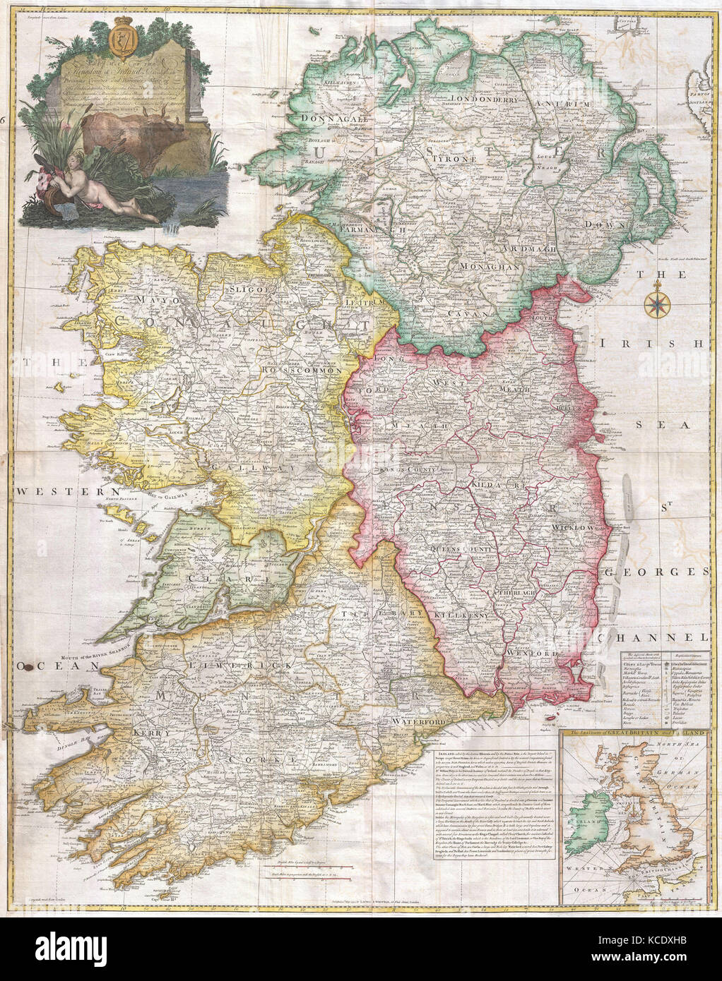 1794, Rocque Wall Map of Ireland Stock Photo Alamy