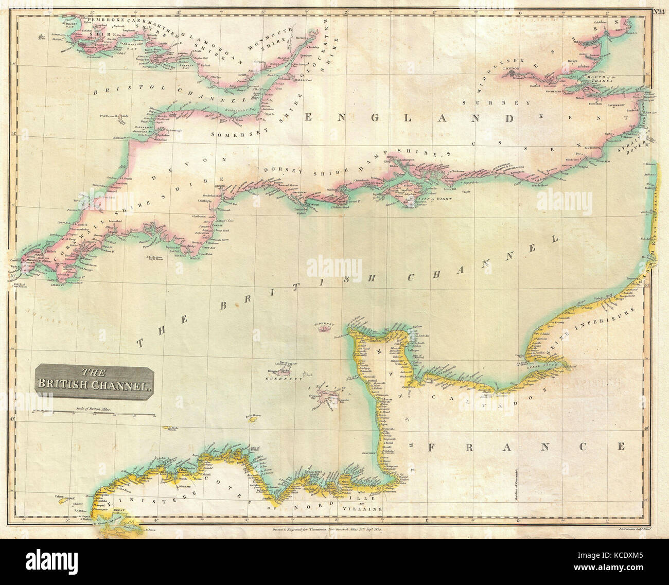 1814-thomson-map-of-the-english-channel-john-thomson-1777-1840-was-KCDXM5.jpg