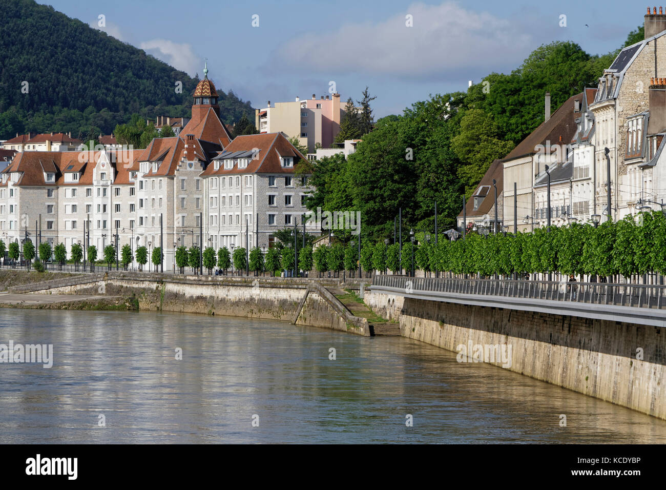 BESANCON, FRANCE, May 15, 2016 : Besancon has been labeled a 'Town of Art and History'. Since 2008, Besancon's Vauban citadel has been listed as a UNE Stock Photo