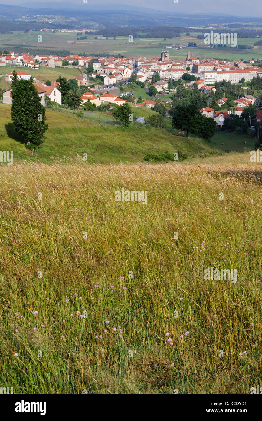 The village of Saugues, in Auvergne Region Stock Photo