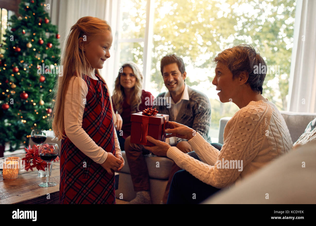 Little girl with her christmas gifts stock photo (158250) - YouWorkForThem