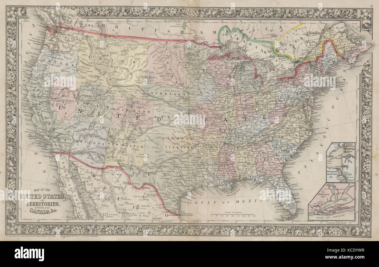 1864 Mitchell Map of the United - 1864 Mitchell Map Of The United States KCDYWR 