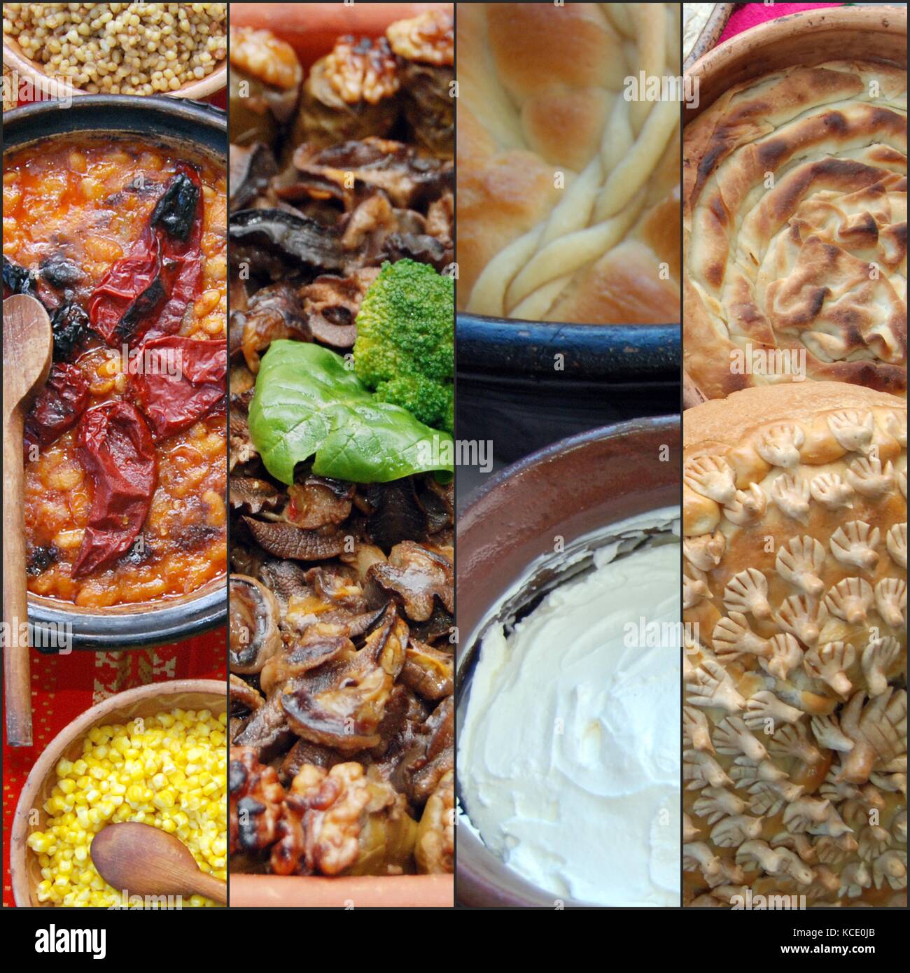 Traditional macedonian and balkans food, collage of a Stock Photo - Alamy