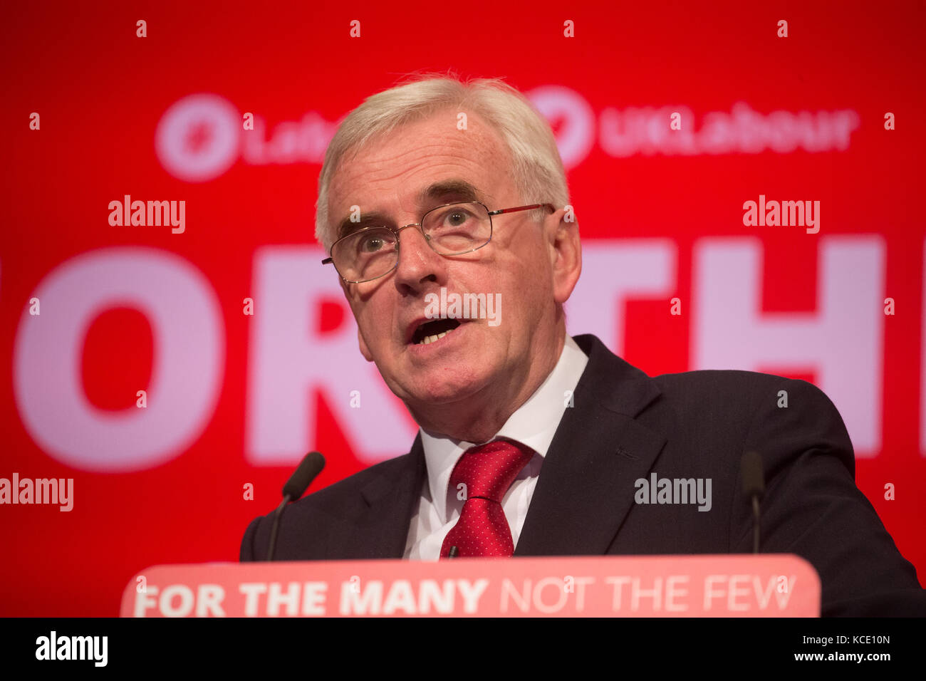 Shadow Chancellor, John McDonnell, gives his speech to the Labour Party