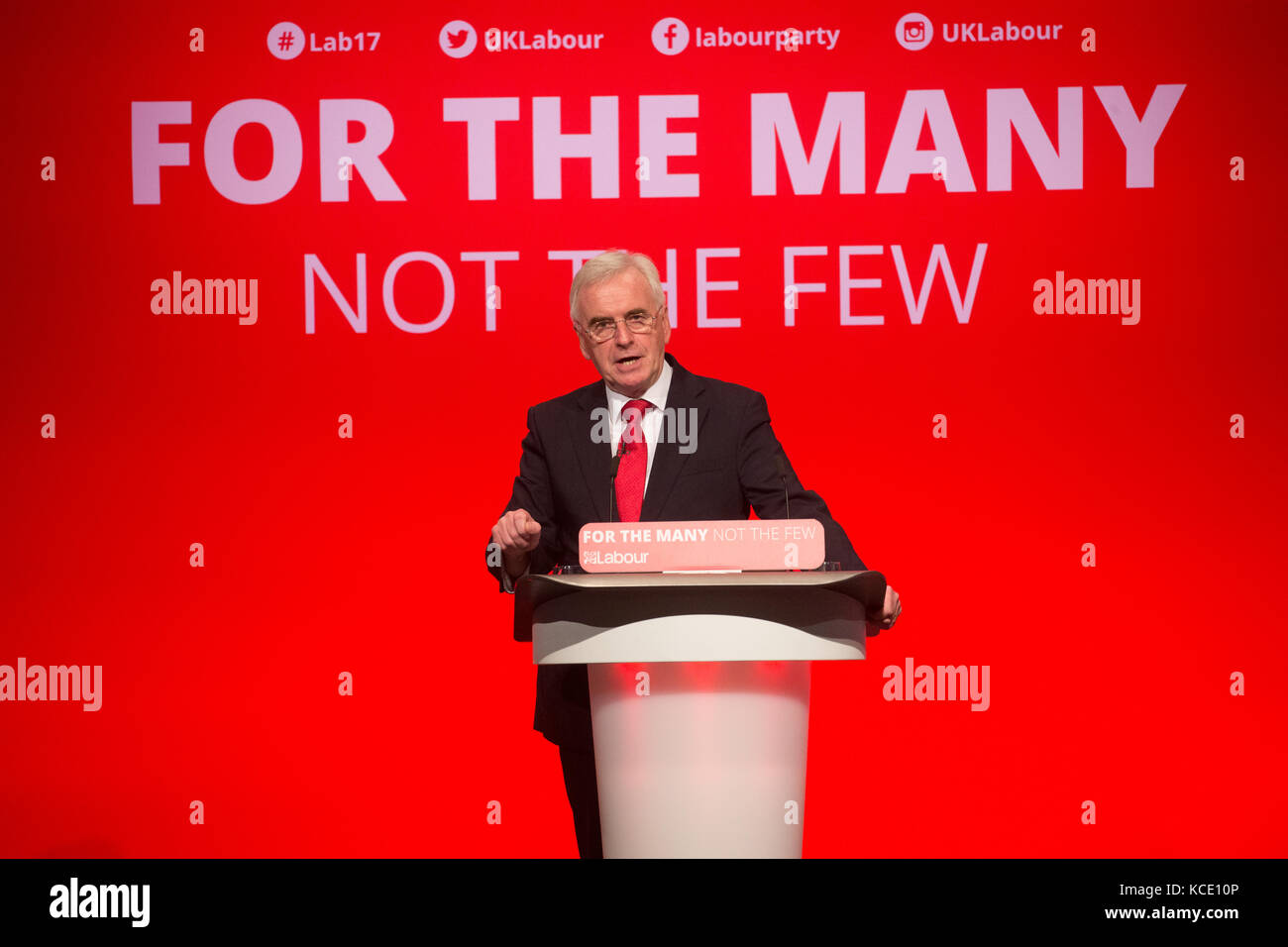 Shadow Chancellor, John McDonnell, gives his speech to the Labour Party