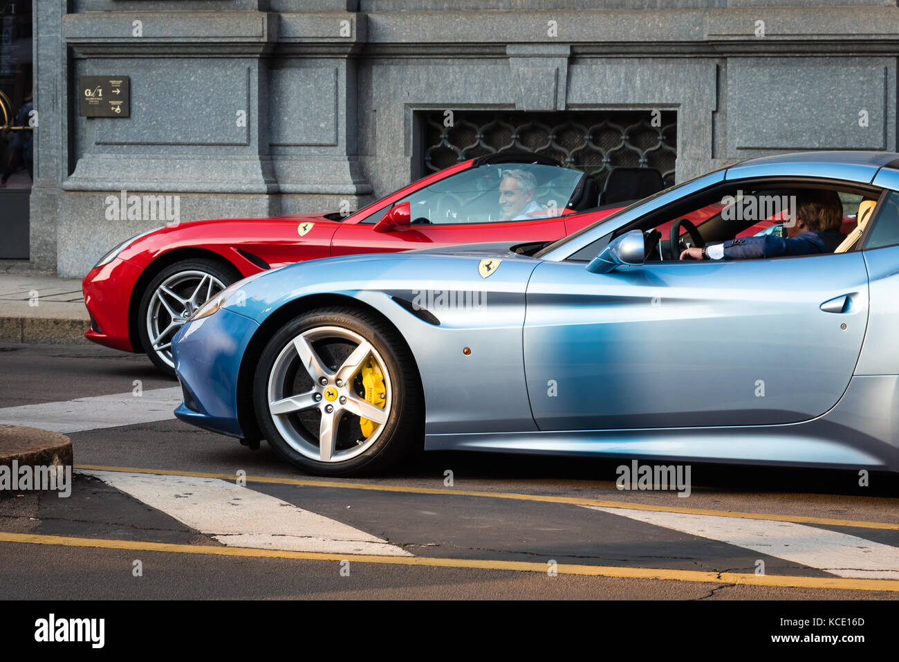 Ferrari cars in Milan Stock Photo