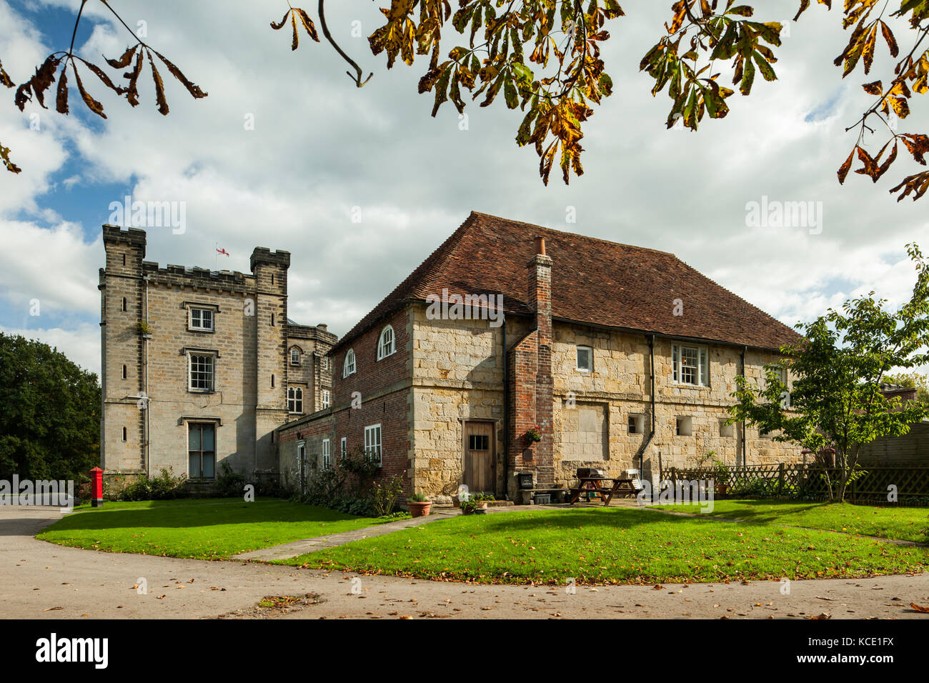 Autumn afternoon at Chiddingstone Castle in Kent, England Stock Photo