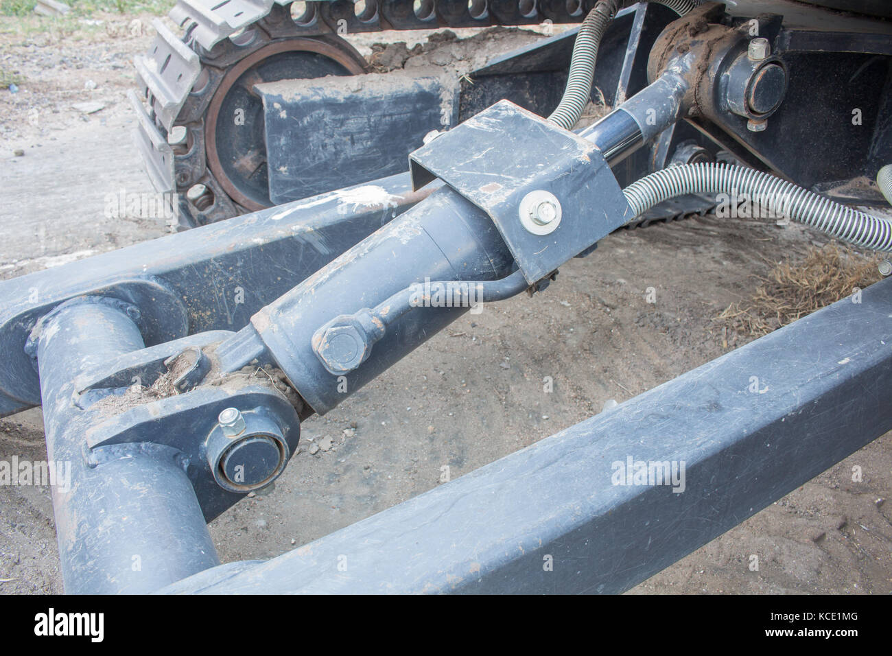 The Hydraulic cylinders use on excavators, or tractor Stock Photo Alamy