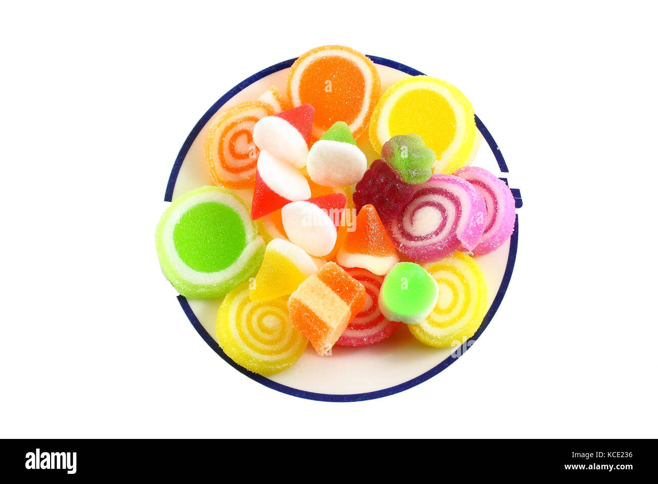 colorful jelly in sugar isolated on white Stock Photo - Alamy