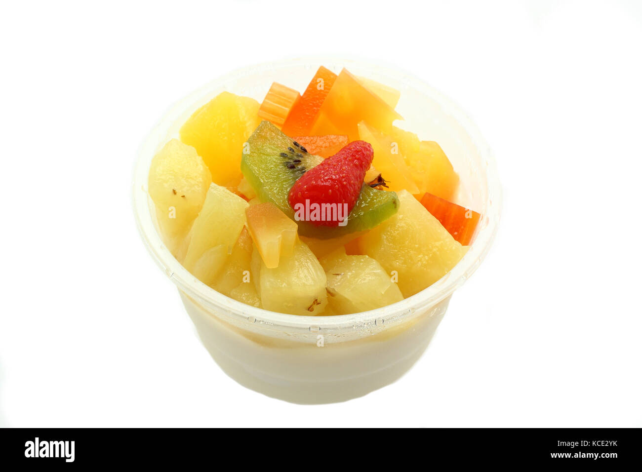 jelly pudding fruit salad isolated on white Stock Photo Alamy