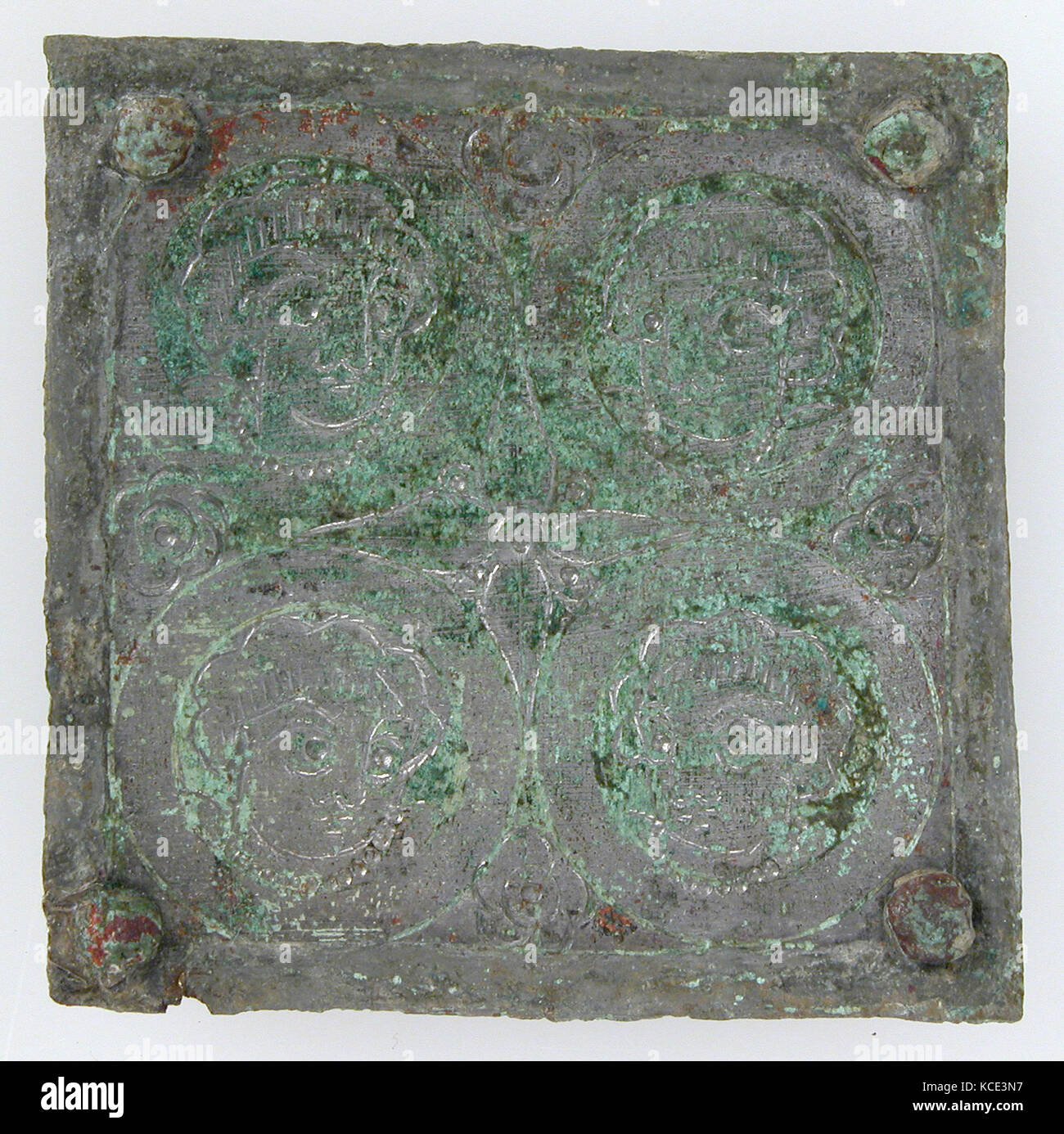 Tinned-Copper Plaque with a Personification, 350–400 Stock Photo