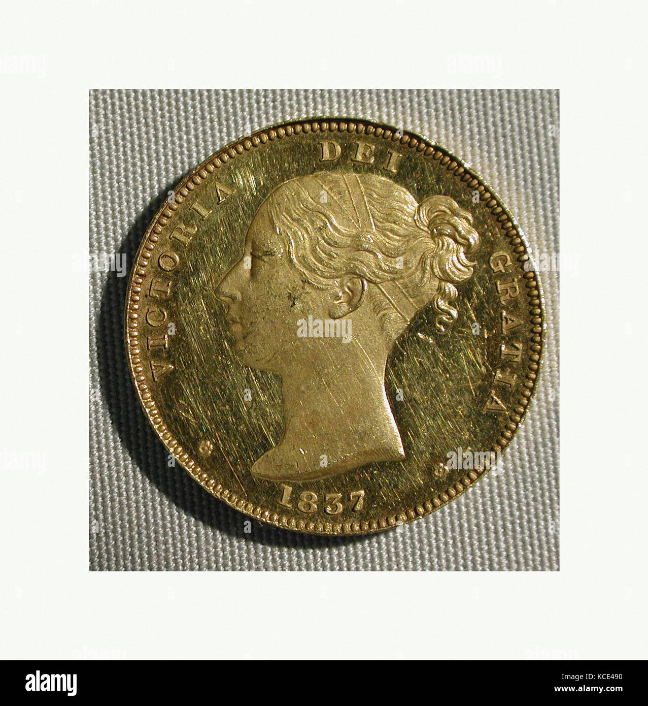 Victoria proof sovereign, Medalist: William Wyon, 1837 Stock Photo