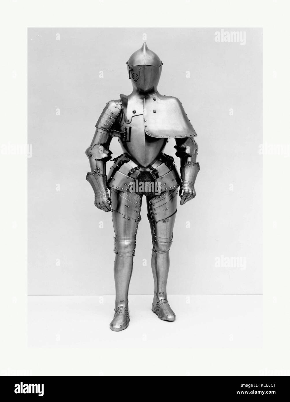 Armor for the Tilt, ca. 1580, Augsburg, German, Augsburg, Steel, brass, leather, H. 68 3/4 in. (174.6 cm); W. at shoulders 18 Stock Photo