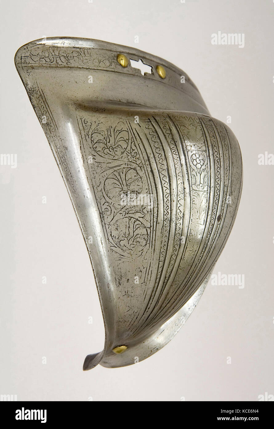 Brayette, ca. 1510–15, Italian, Steel, copper alloy, Armor for Man-3/4 Armor Stock Photo