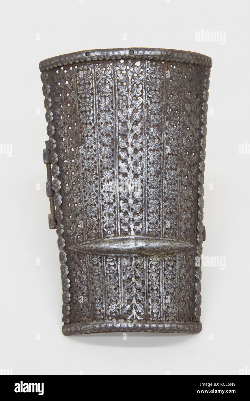 Inside Lame of Arm Guard, 17th century, Indian, Steel, Armor Parts Stock Photo