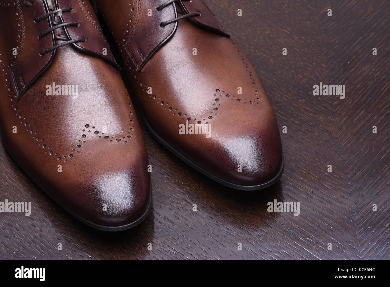 Stylish brown man's shoes Stock Photo