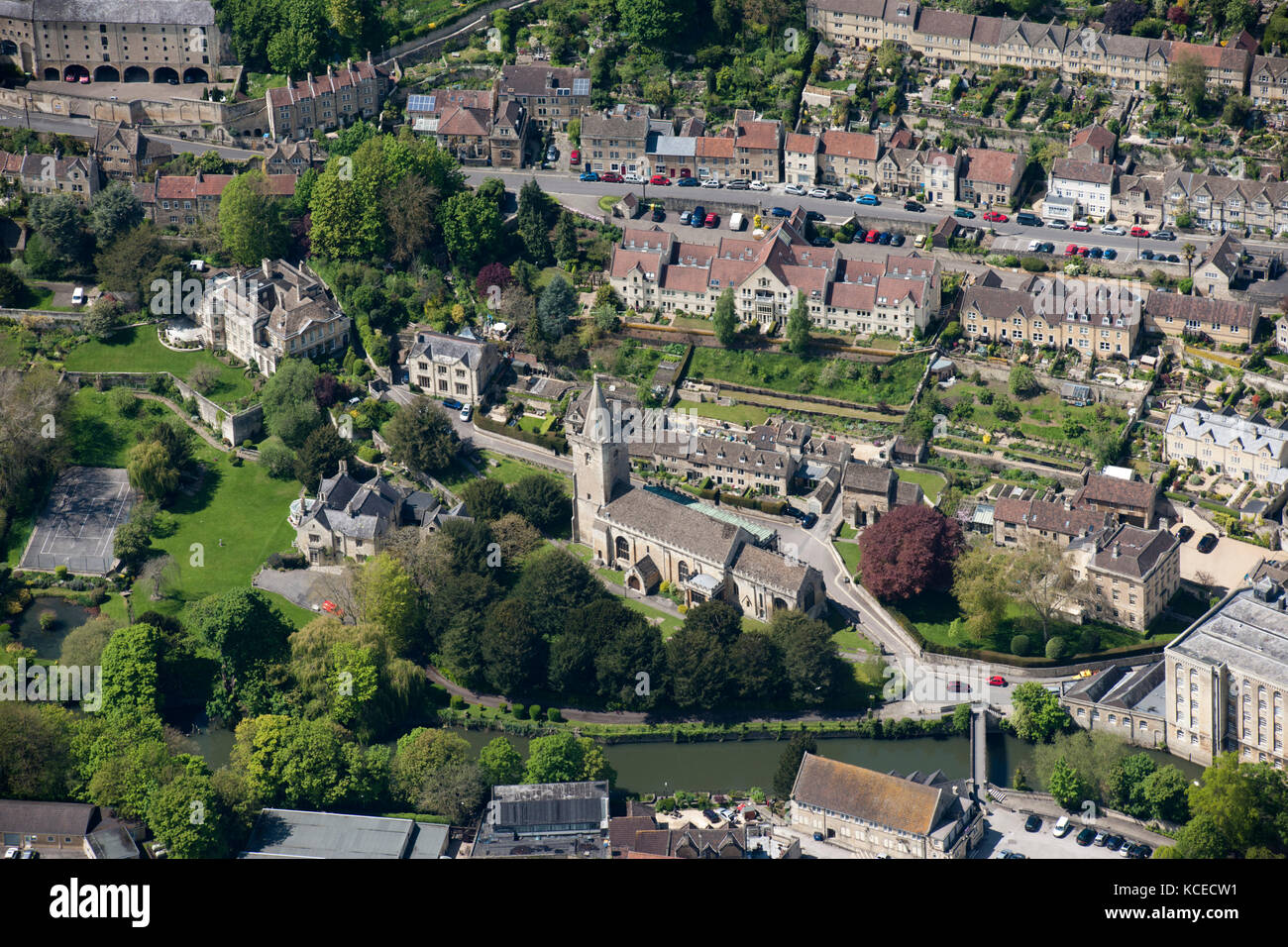BradfordonAvon, Wiltshire. Aerial view showing Holy Trinity Church