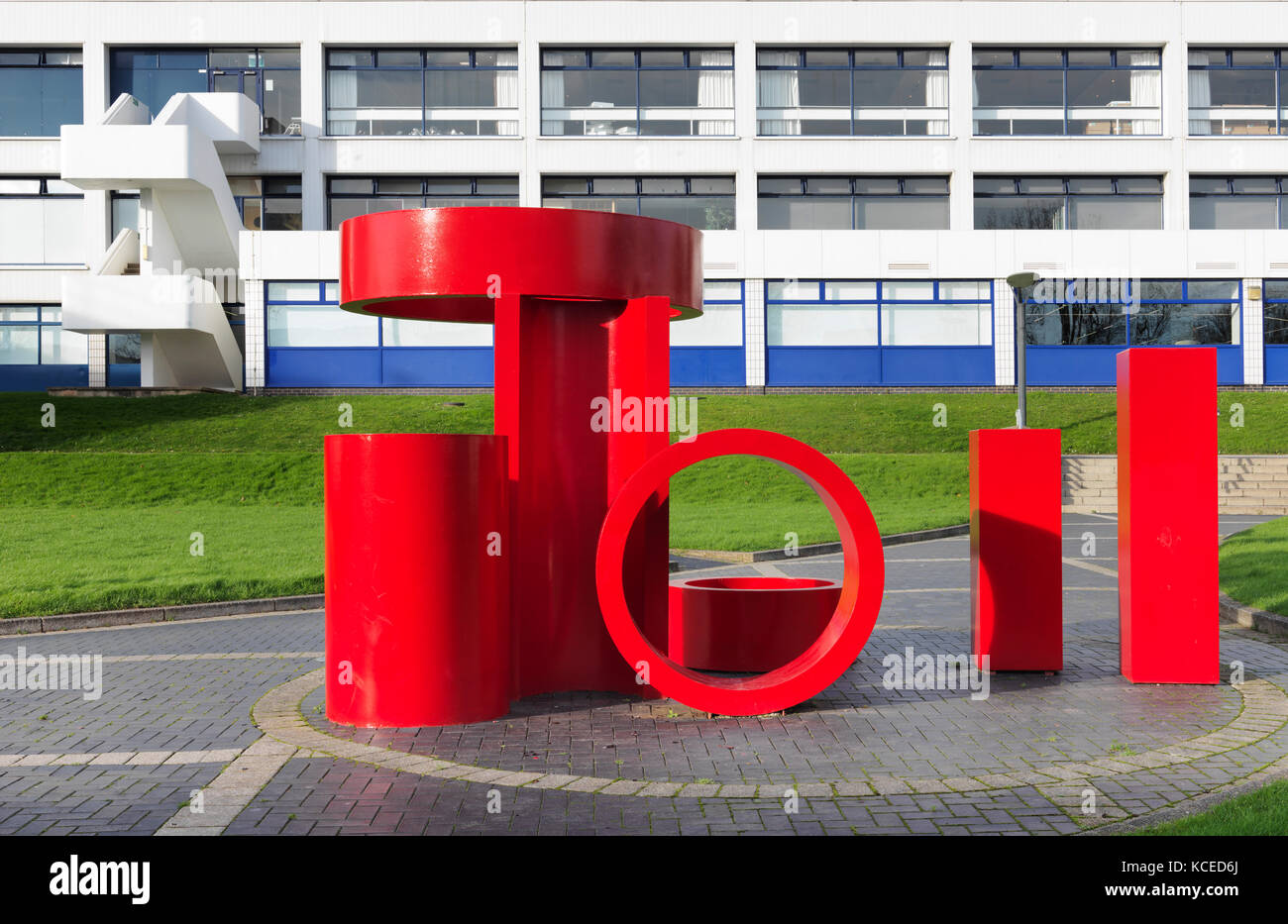 Rootes Building, University of Warwick, Coventry, Warwickshire. Series of Shapes In Red, by Rootes Building, University of Warwick, Coventry, Warwickshire. Series of Shapes In Red, by