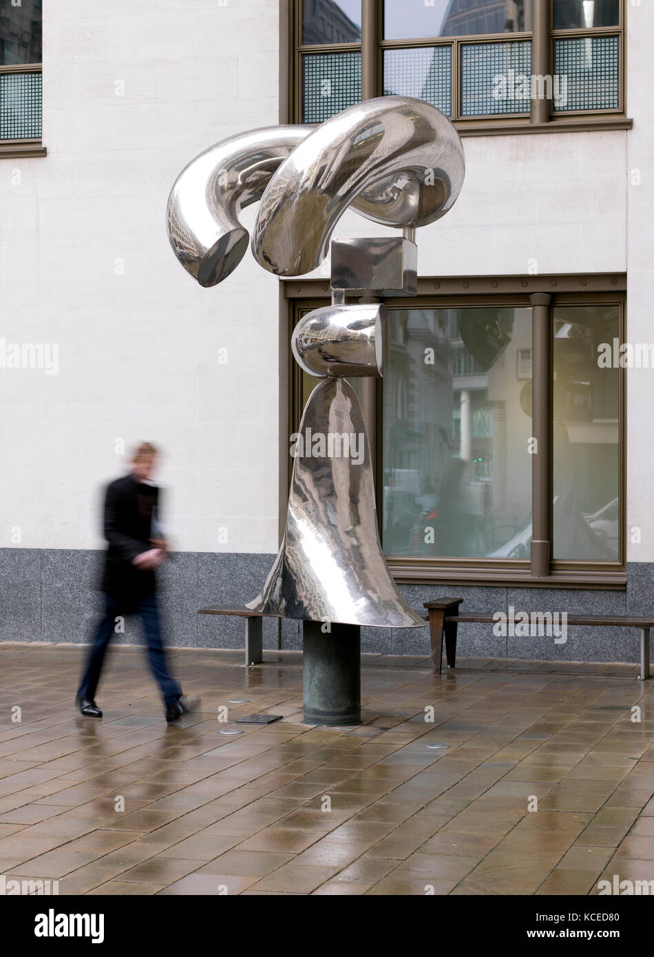 Coleman Street, City of London. Antanas Brazdys sculpture 'Ritual' from ...