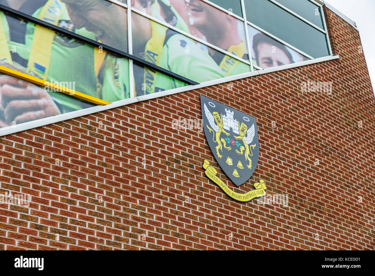 Northampton UK October 3, 2017 Northampton Saints Rugby Club logo at Franklin Gardens Stock