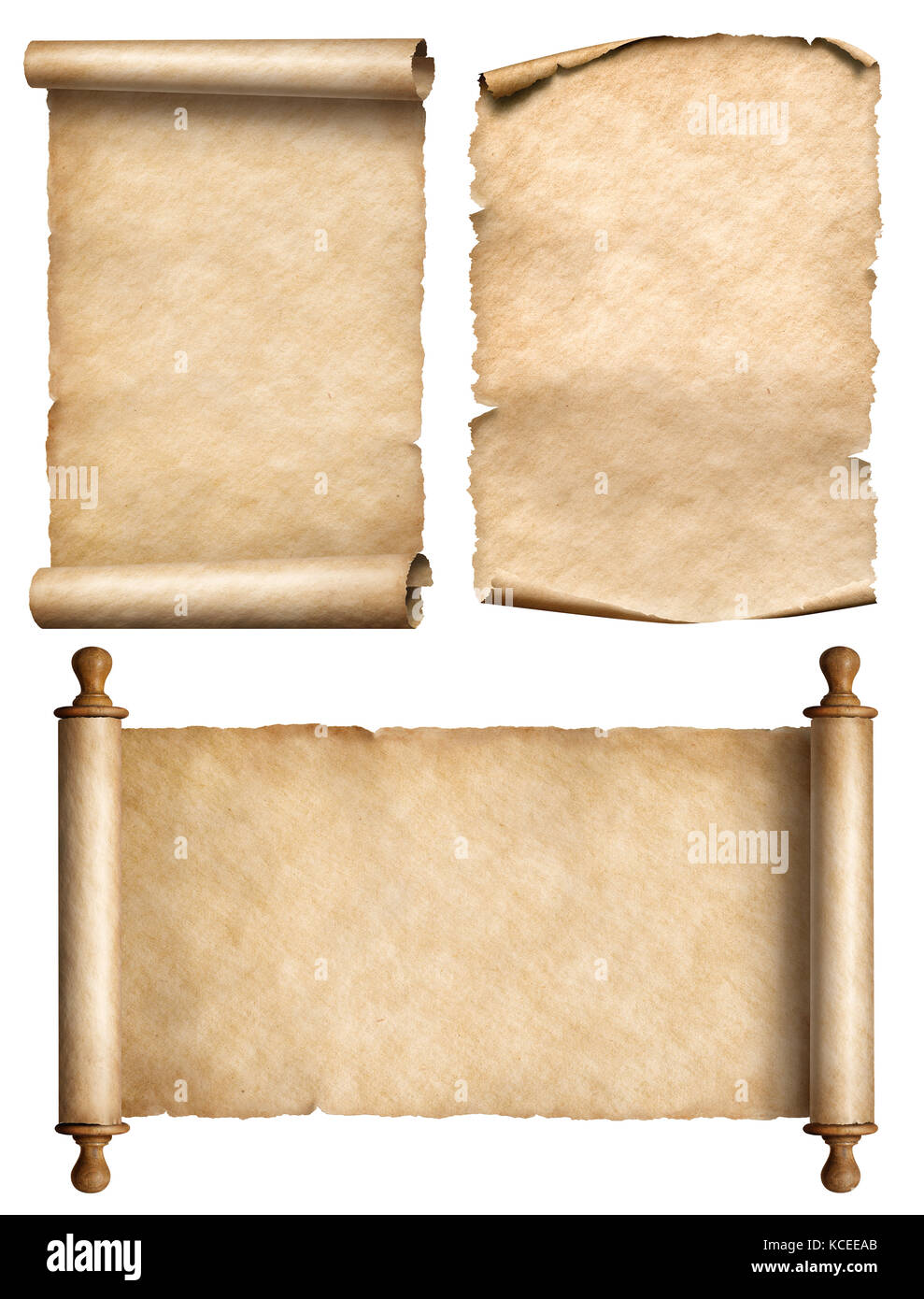 Old Papyrus Scroll Isolated On White Background 3d Render Stock Photo,  Picture and Royalty Free Image. Image 65580886.