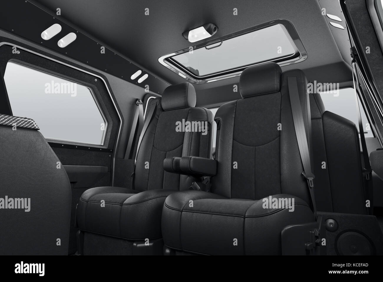 Automobile interior big leather seats Stock Photo Alamy