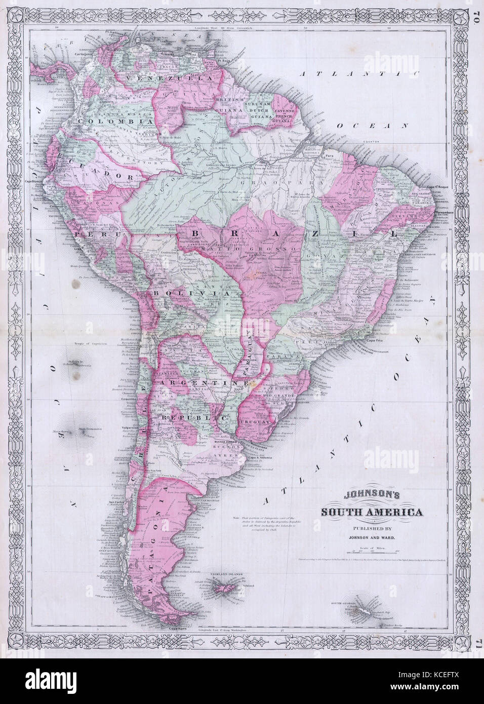 Johnsons map of south america hi-res stock photography and images - Alamy