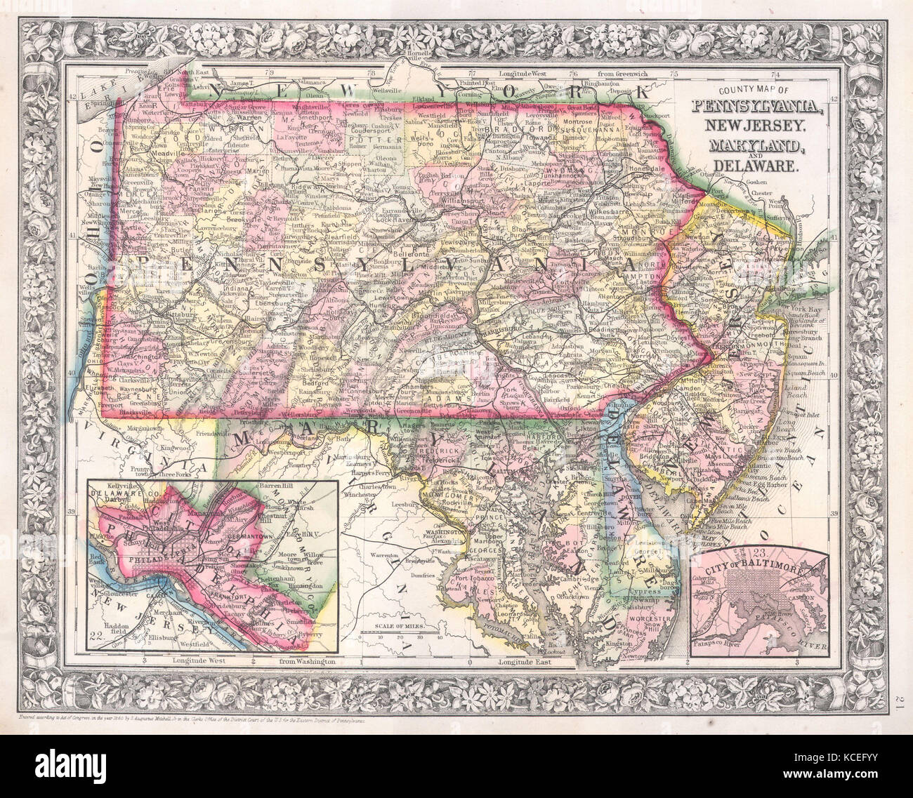 Map of pennsylvania and maryland hi-res stock photography and images ...