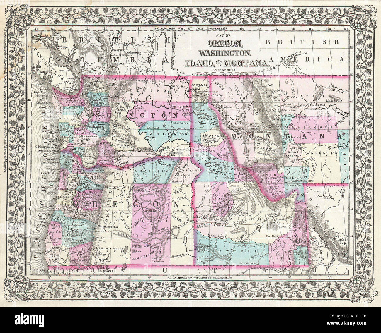 Idaho Oregon Border Towns Washington Oregon Idaho Montana Map High Resolution Stock Photography And  Images - Alamy