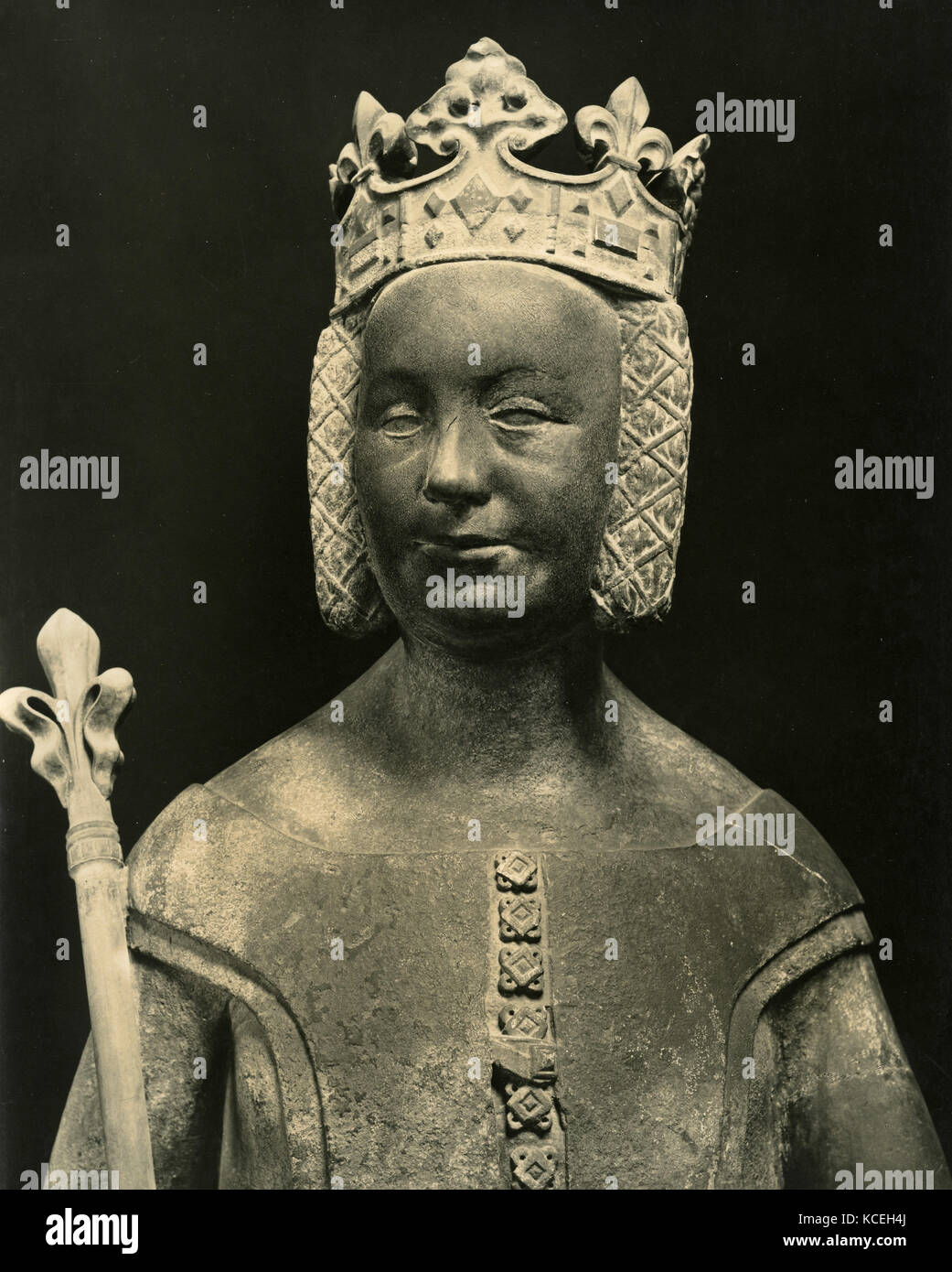 Joan of Bourbons, marble statue Stock Photo