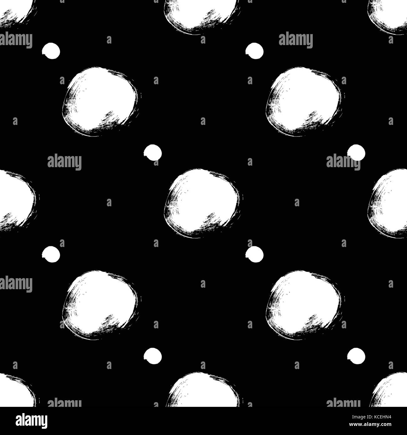 Seamless black and white pattern with abstract circles Stock Vector ...