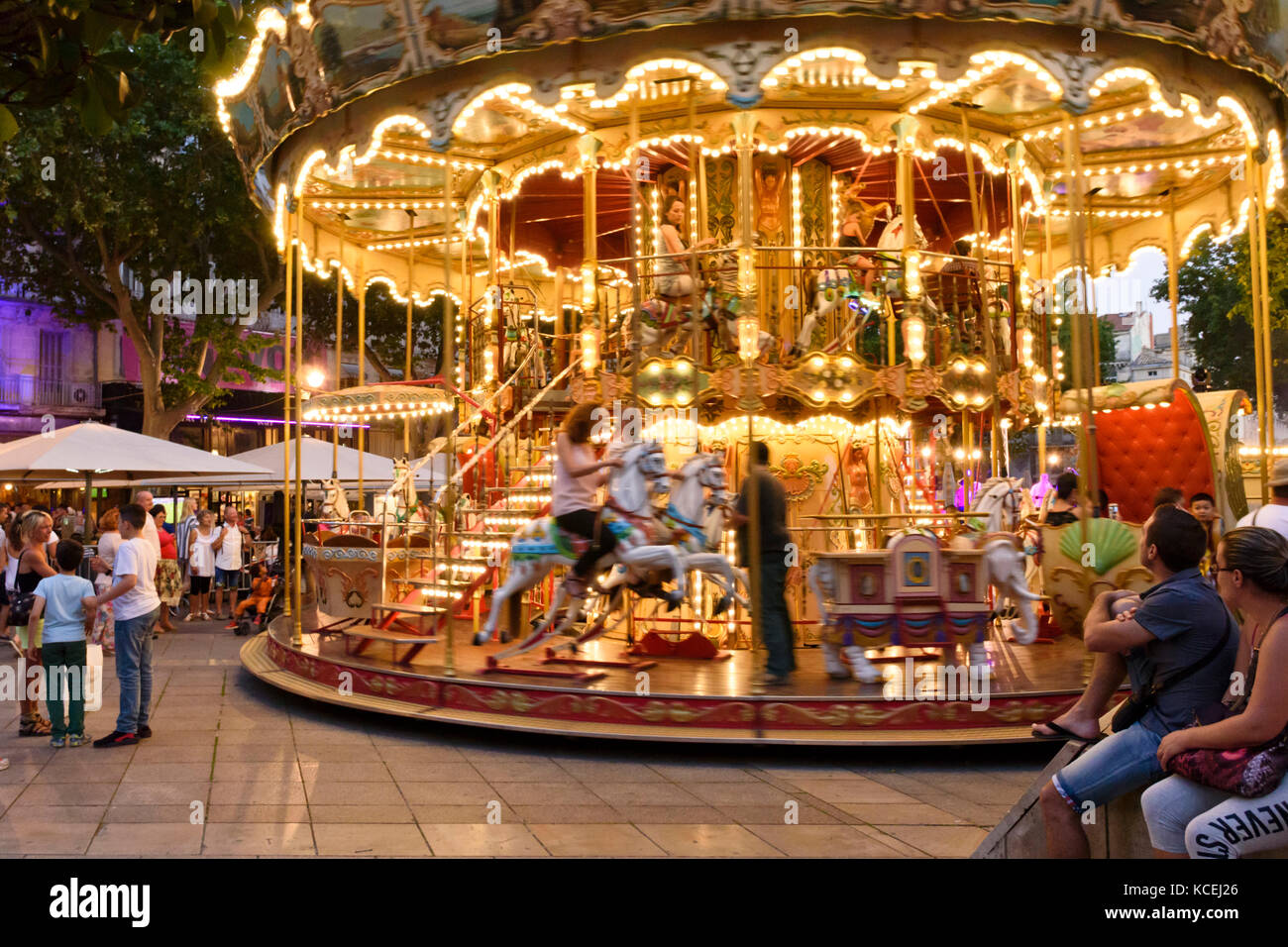 Carousel, Avignon, Provence, France Stock Photo