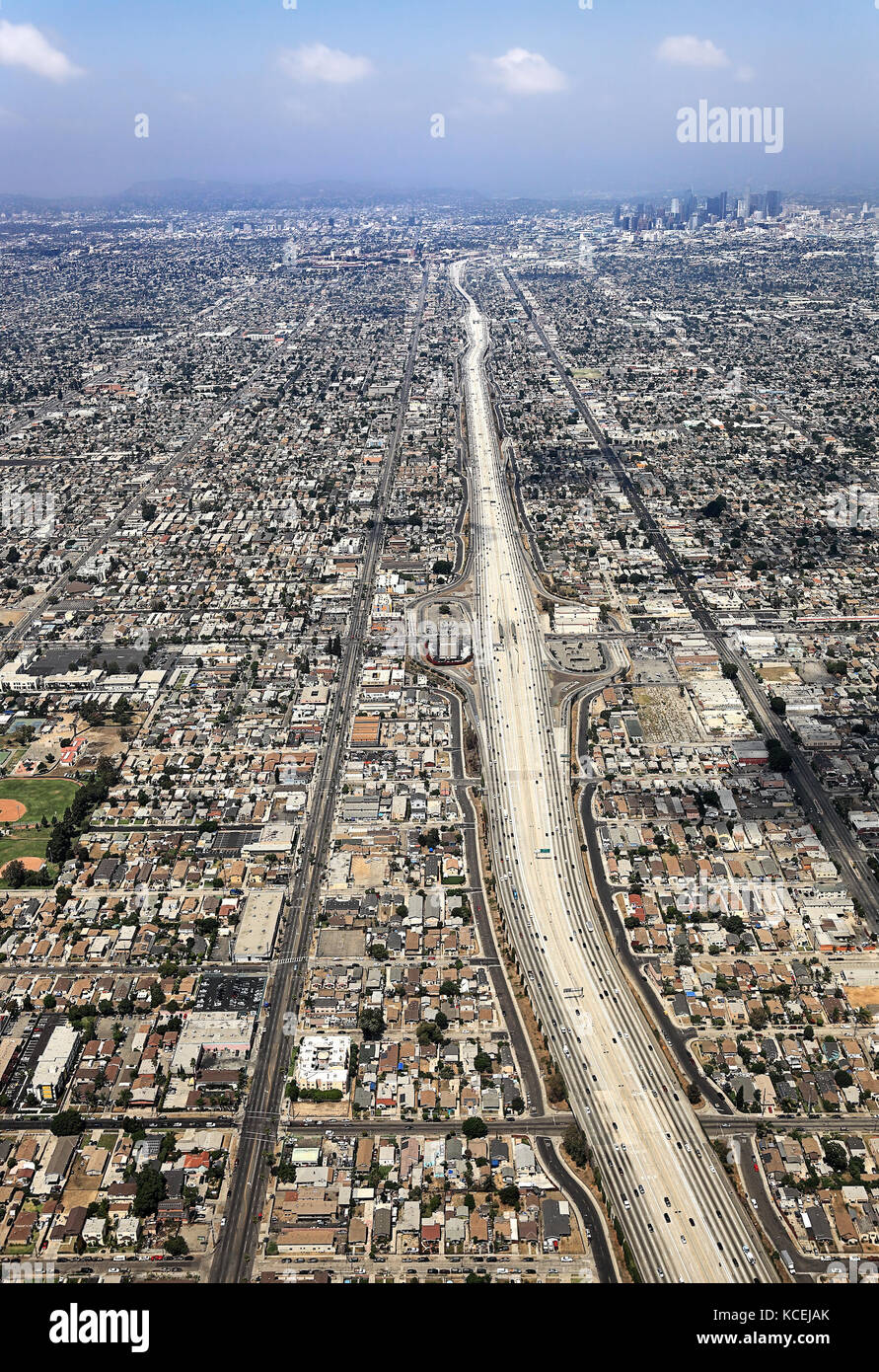 Aerial view of the city of Los Angeles Stock Photo