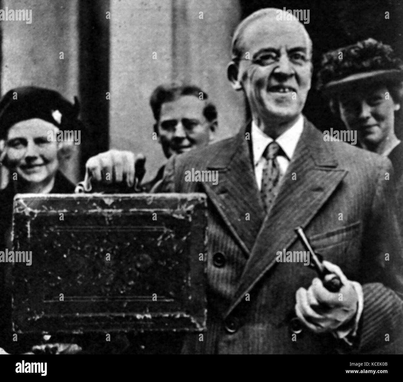 Photograph of Stafford Cripps (1889-1952) a British Labour politician and former Chancellor of the Exchequer. Dated 20th Century Stock Photo