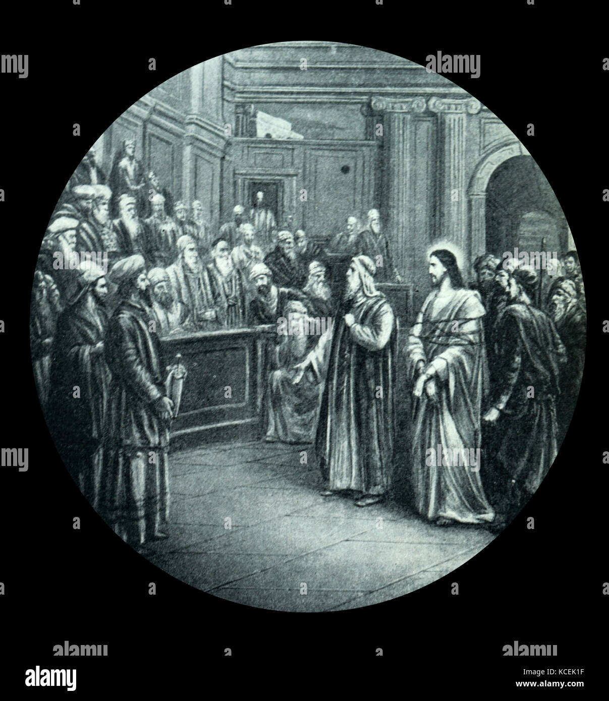 Painting depicting Jesus Christ in Pilate's Judgement Hall Stock Photo