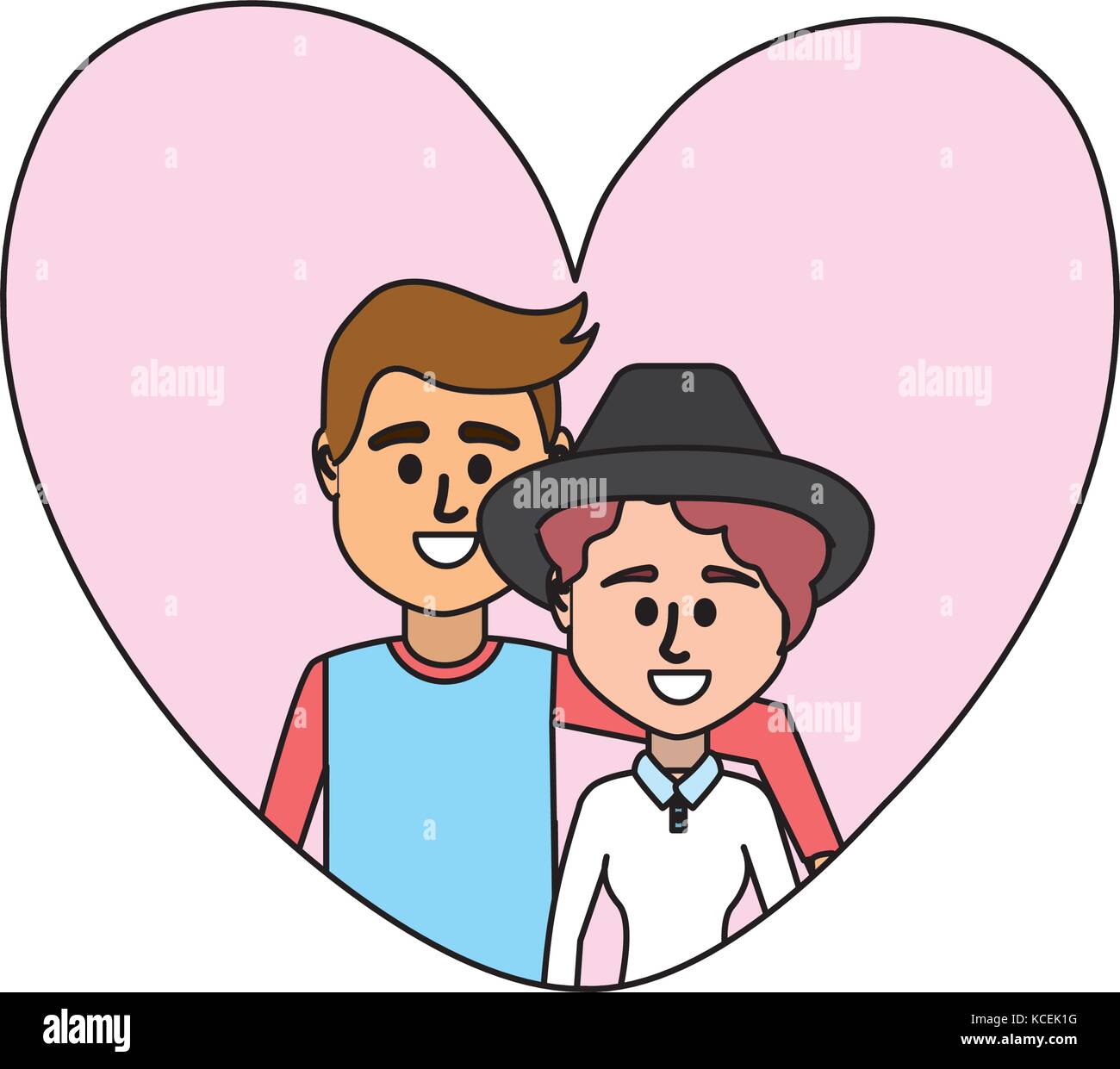 couple together inside heart design Stock Vector Image & Art - Alamy