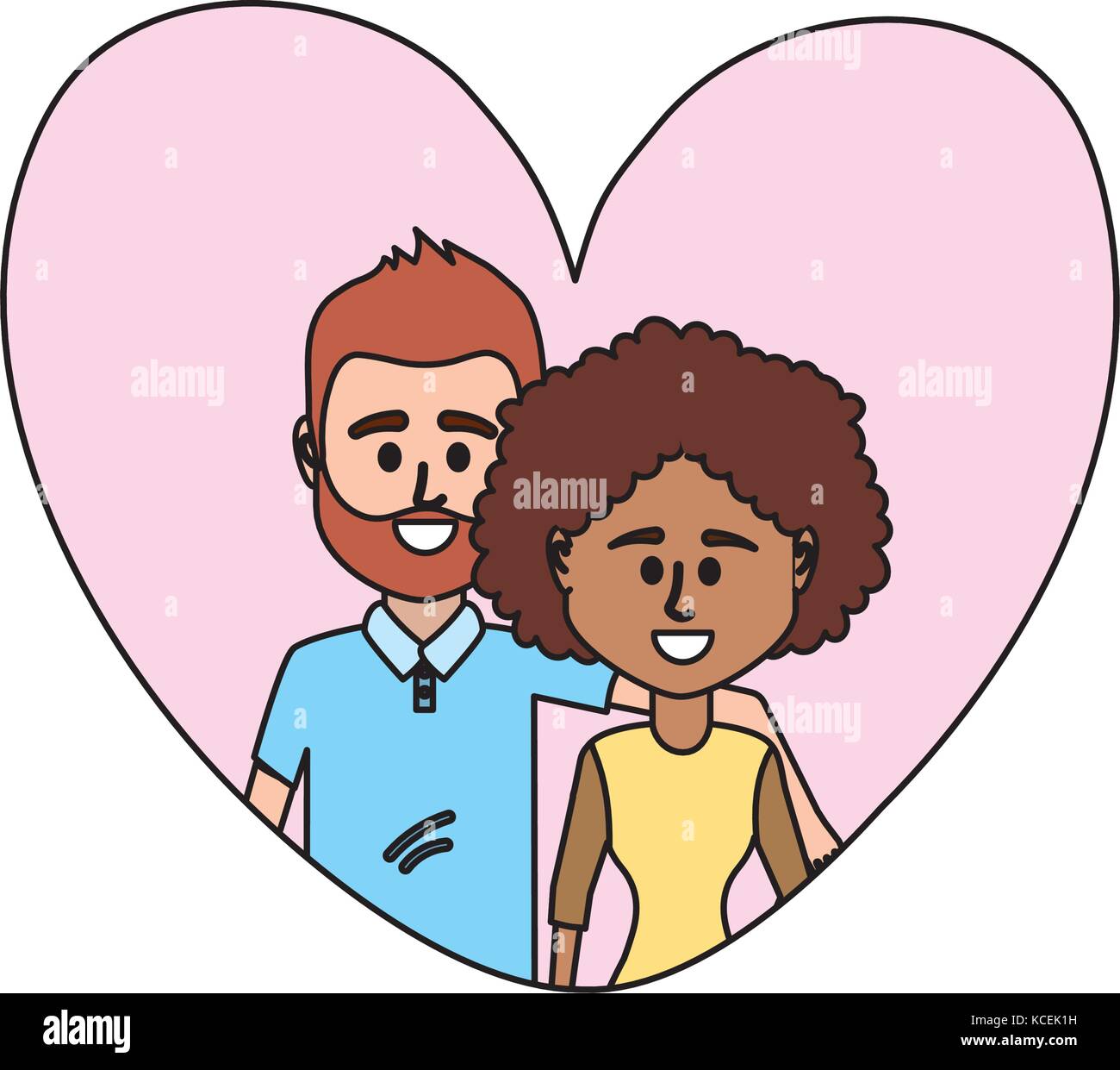 couple together inside heart design Stock Vector Image & Art - Alamy