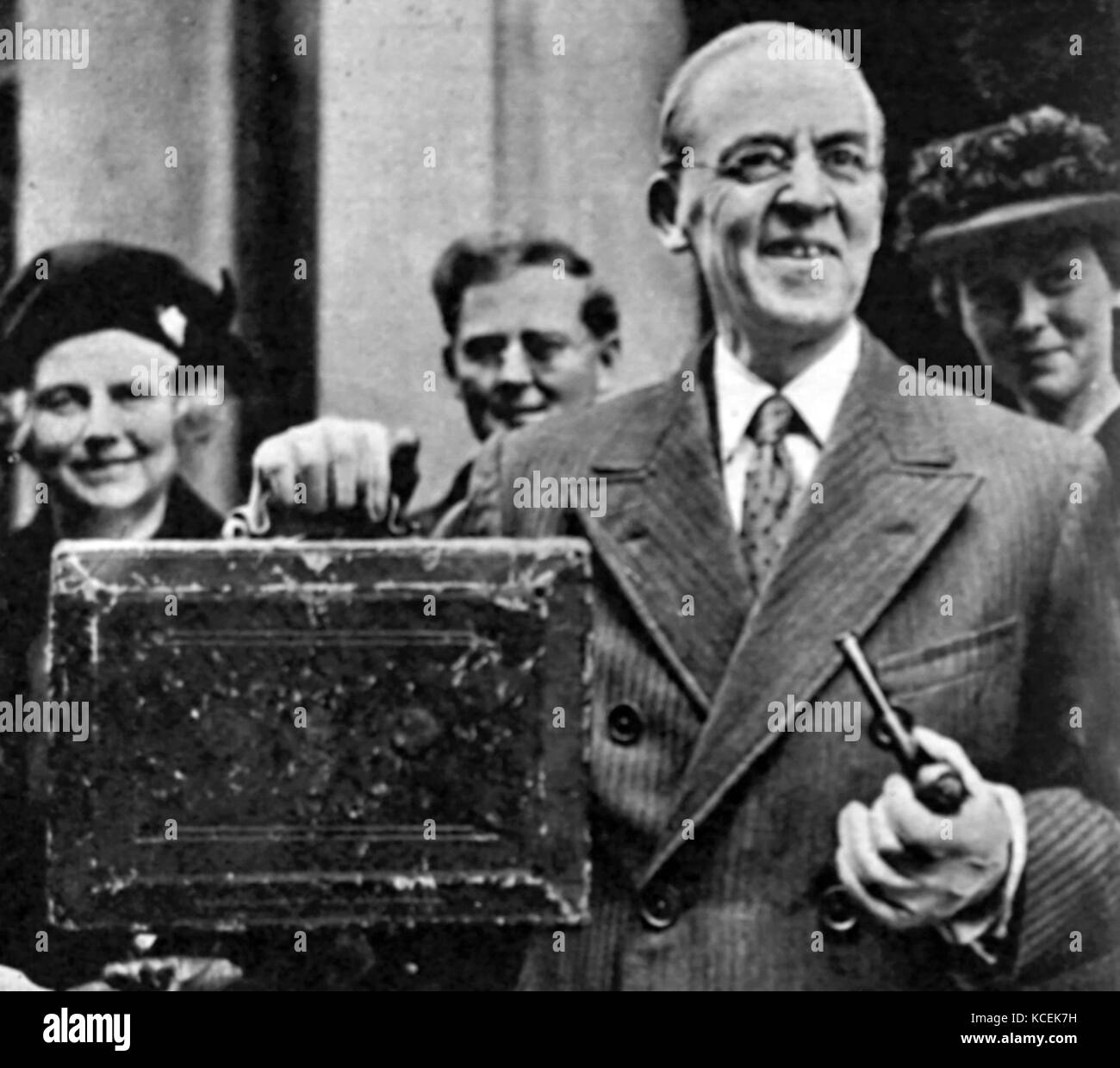 Photograph of Stafford Cripps (1889-1952) a British Labour politician and former Chancellor of the Exchequer. Dated 20th Century Stock Photo