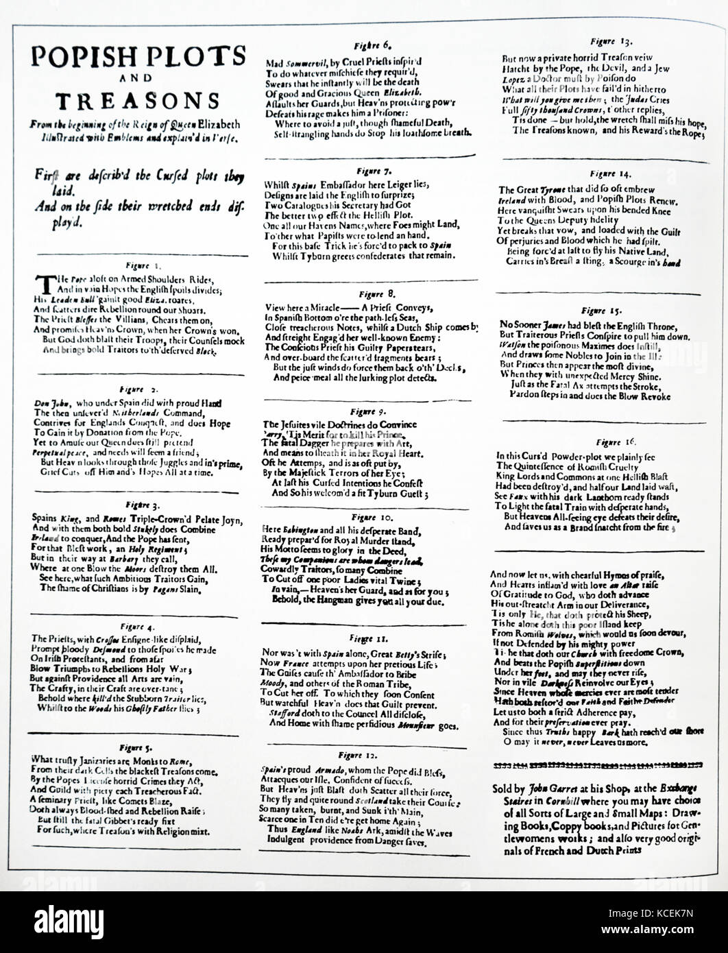 Printing of the 'The Popish Plots and Treasons'. The Popish Plot was a ...