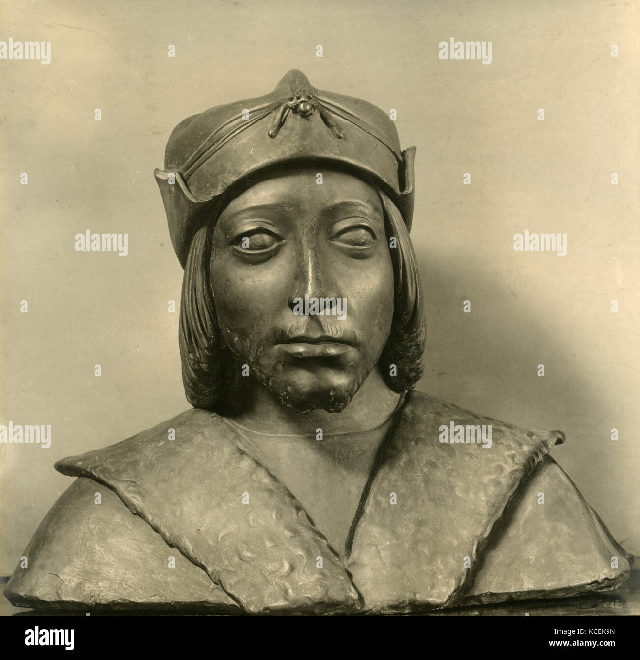 Bronze bust statue of Charles VIII King of France Stock Photo
